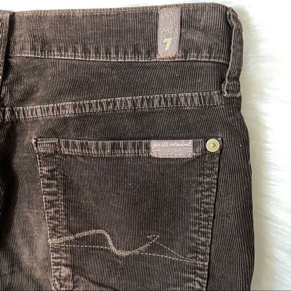 7 for all Mankind corduroy jeans brown fitted straight leg pants - Picture 4 of 6